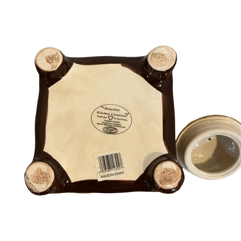 Heartfelt Kitchen Creations Ceramic Woodland Canister Pinecone Acorn Brown 9.5in - Picture 11 of 12